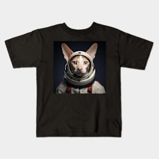 Astronaut Cat in Space - Cornish Rex Kids T-Shirt